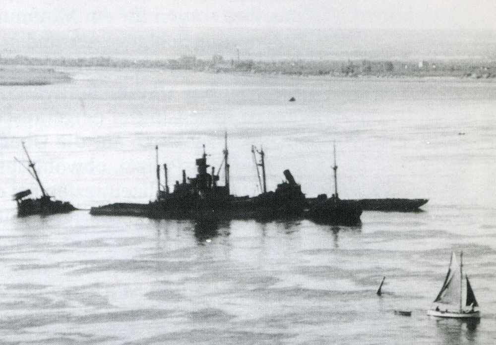Wrack in der Elbe